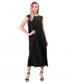 Rochie midi cu platca din dantela cu paiete