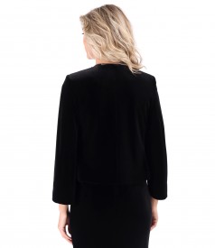 Bolero elegant din catifea elastica neagra