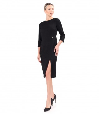 Rochie office din bucle cu viscoza si bumbac