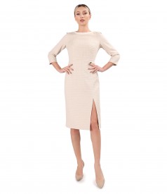 Rochie office din bucle cu viscoza si bumbac