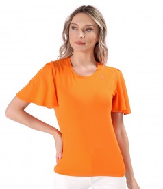 Bluza eleganta din jerse elastic cu maneci ample