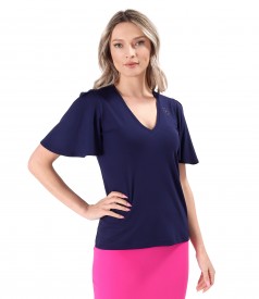 Bluza eleganta din jerse elastic cu maneci ample