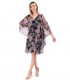 Rochie fluture din voa finl imprimat cu motive paisley