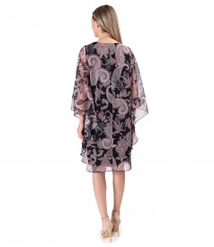 Rochie fluture din voa finl imprimat cu motive paisley