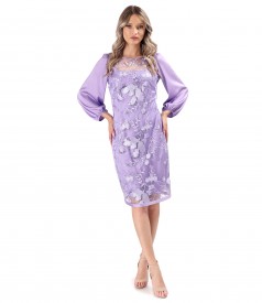 Rochie de cocktail din dantela cu paiete cu motive florale