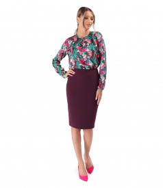 Bluza lejera din satin imprimat cu motive florale