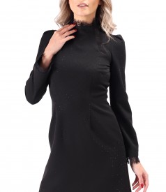 Rochie scurta de cocktail din stofa cu aplicatii stralucitoare