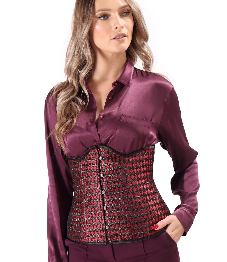 Corset centura elegant de seara cu nasturi si reglaj spate