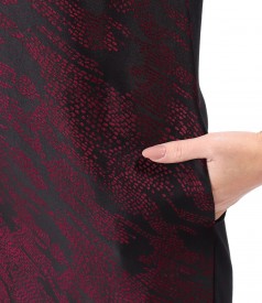 Rochie lejera cu fata din jacquard satinat de viscoza cu motive geometrice