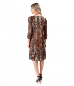 Rochie lejera din matase naturala cu animal print