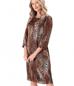 Rochie lejera din matase naturala cu animal print