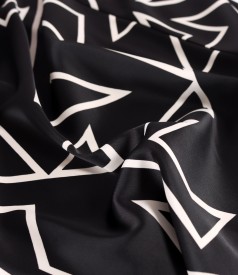 Rochie lejera din satin imprimat cu motige geometrice