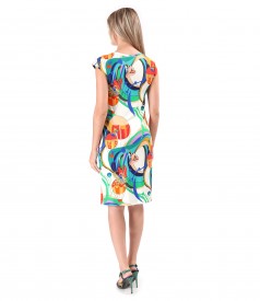 Rochie din jerse elastic imprimat