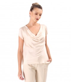 Bluza eleganta pe bie din saten de viscoza