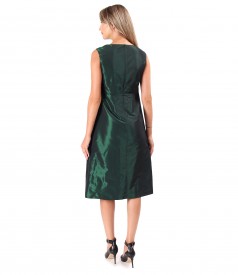 Rochie eleganta din tafta cu brosa detasabila in talie
