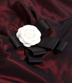 Rochie eleganta din tafta cu brosa detasabila in talie